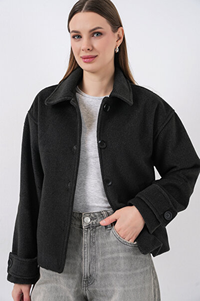 Bigdart Women's Short Cashmere Jacket 0724 - Smoked