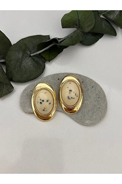 YENGEÇ Special Series Oval White Earrings