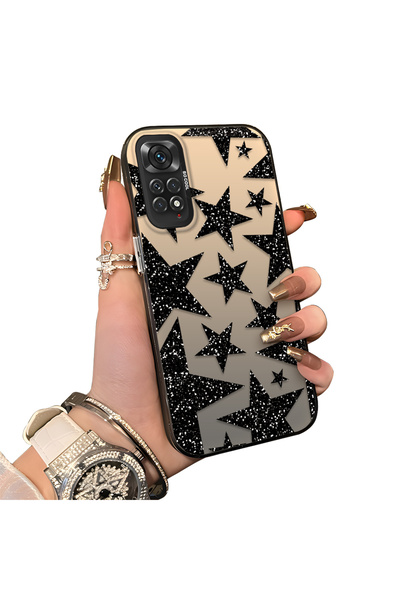 ucuc Redmi Note 11S Compatible Silicone Edge Hard Back Anti-Fall Case Star Pa...