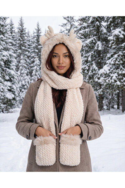 LAGRANZE Set de eșarfe și beretă de iarnă pentru femei Teddy Warm