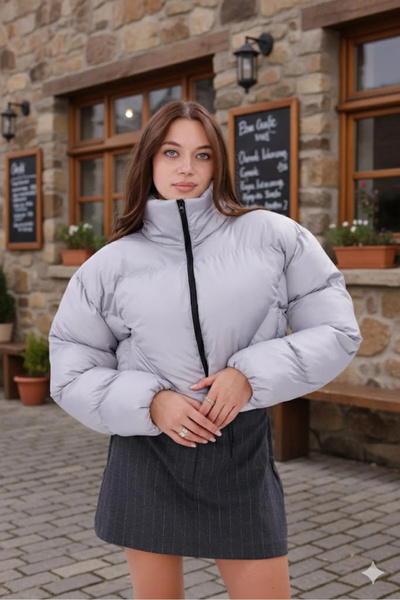 met home W1-80687 Women's New Season Cross-Stitched Winter Coat with Rubber D...