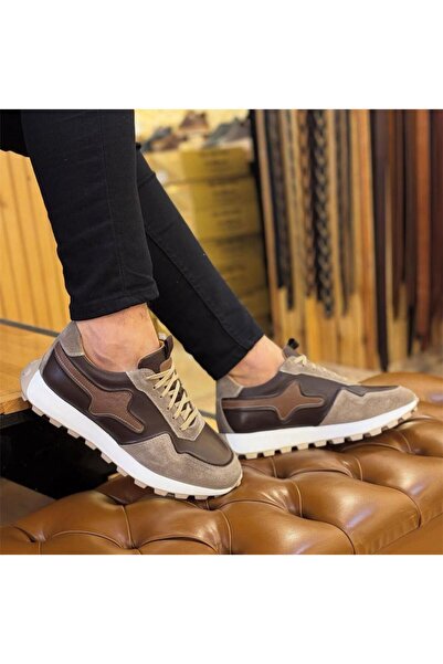 Parlak Hakiki Deri Günlük Eva Taban Rahat Sneakers Ayakkabı