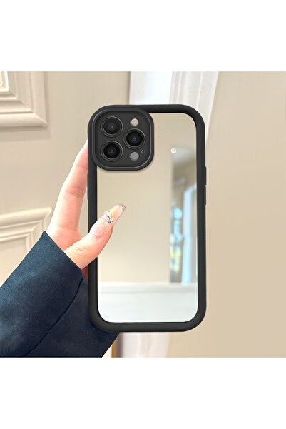 Hontinga غطاء هاتف سيليكون متوافق مع آيفون 16 برو، مضاد للانعكاس ومزود بمرآة