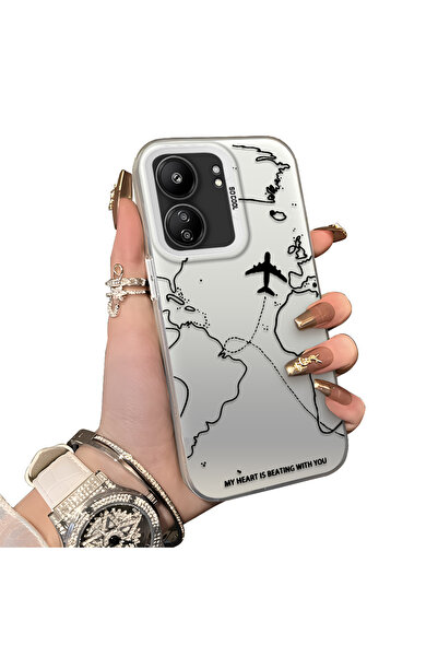 ucuc Poco C65 Compatible Hard Acrylic Back Silicone Edge Lens Protection Case...