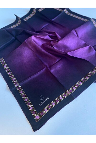 Vissona Eșarfă de mătase Twill pentru femei violet