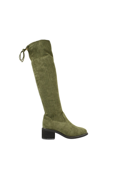 FORMAZIONE Elegant boots, women, FORMAZIONE, 8608-5, green, suede, heel 37