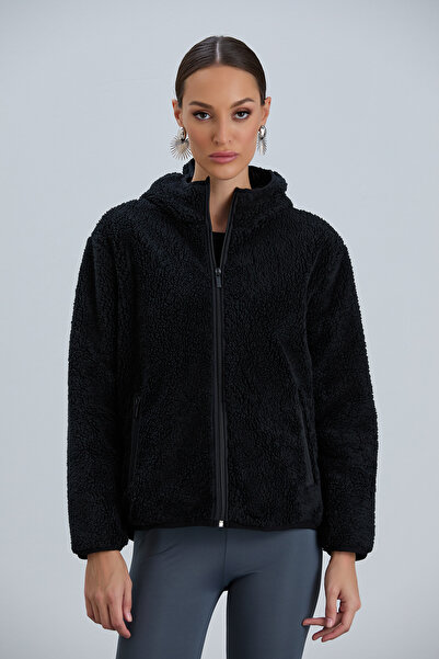 PIQUE Women's Coat Hooded Women's Plush Coat with Fleece Lining