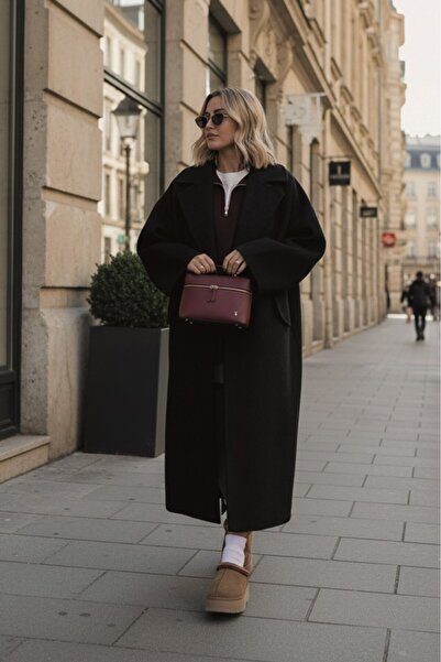 Sacrosa Kışlık Detaylı Kadın Kaşmir Kaban