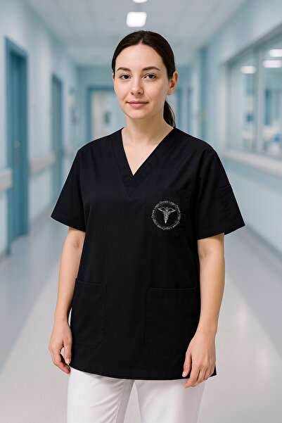 mirach 5-Pack Corporate Logo Printed Doctor Nurse Scrubs Technician Medical Uniform Surgical Single Top Series