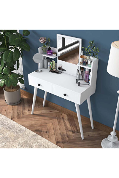 Artenova Masuta de machiaj cu sertare cu organizator bijuterii, alb