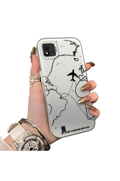 ucuc Realme C20/C20A Compatible Silicone Edge Hard Back Anti-Fall Case Airpla...