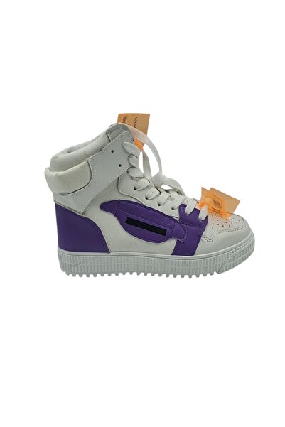 FASHION Women's Sneakers - Size 38, imitation leather and textile, white/purple