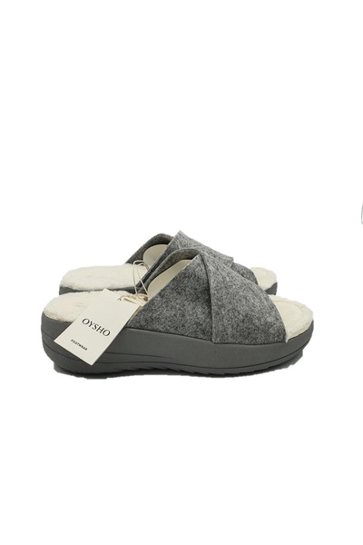 Oysho house slippers, size 41, textile, grey