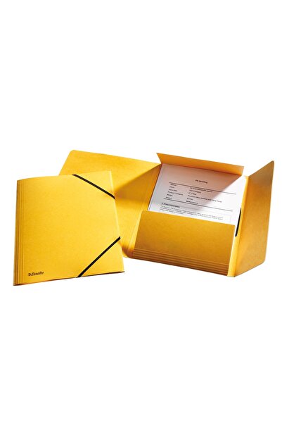 Esselte Luxury A4 cardboard folder with yellow elastic