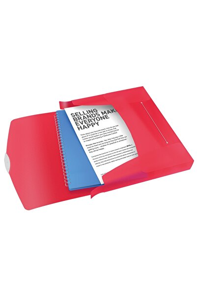 Esselte Jumbo folder with elastic, PP, VIVIDA red,