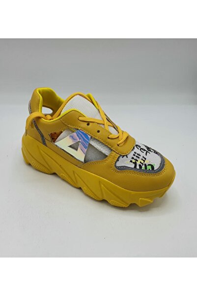A&H Women's sneakers AH size 37, yellow, textile and imitation leather
