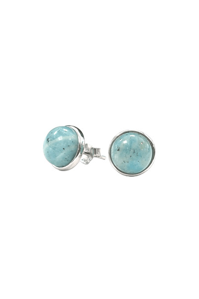 LAXMİ 925 silver earrings with Amazonite AA 8MM, for expressing love