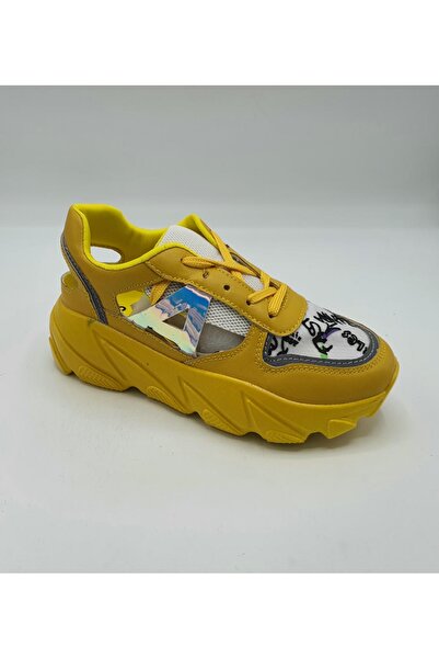 A&H Women's sneakers size 38, yellow, textile and faux leather