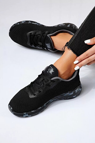 Zaira Adidasi dama negri din material textil Chiara #21214 - 37