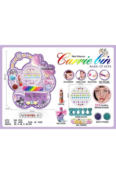 KAZUKO Complete character makeup and nail set for children (168 pieces)
