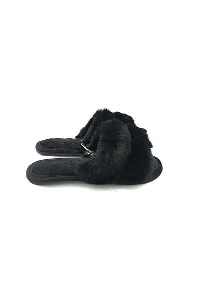 Oysho house slippers, textile material, black