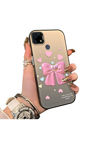 ucuc حافظة مضادة للسقوط من السيليكون المتوافقة مع هاتف Realme C25S، بأنماط عق...