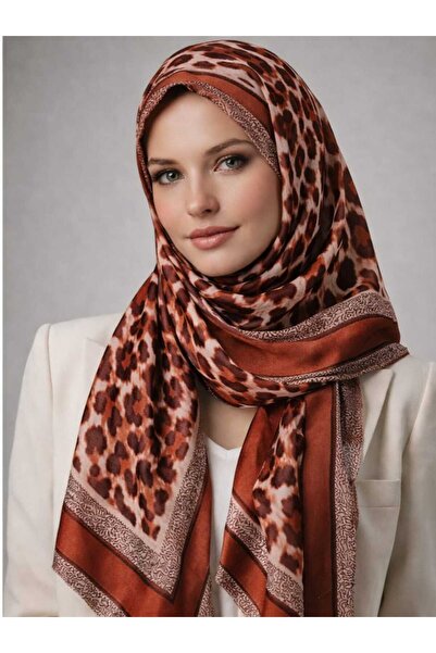 tomrisboutique Luxury Voile Silk Shawl Hijab Foulard Scarf Shawl Leopard Patt...