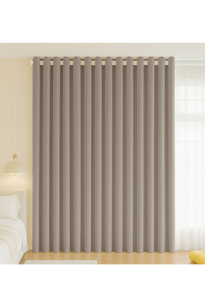 L&Wen Double-Sided Chenille Grommet Top Blackout Curtain, 1Panel, W250 * H270 cm, Fits Windows 1.25–1.65m