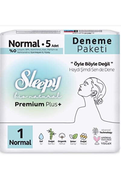 Sleepy Bio Naturel Premium Plus+ Normal Hijyenik Ped 5 Adet (Boy 1)