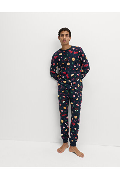 Marks & Spencer Desenli Yılbaşı Pijama Takımı