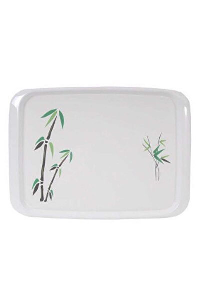 Hoover Bamboo Tree Print Rectangle Tray, 45 x 32 cm, Green & White