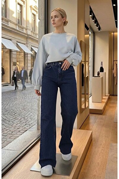 NWC Elroy material elastic Pantaloni casual pentru femei, albastru bleumarin,...