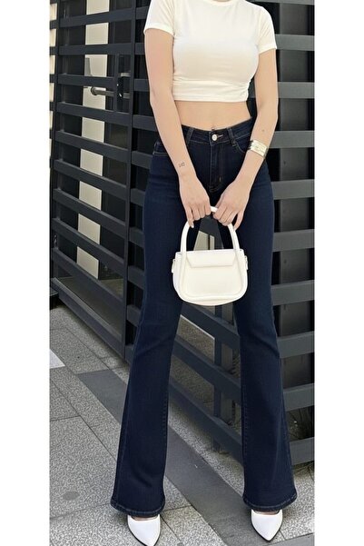 BİENAL BUTİK Heidi Темно-сині джинси з високою талією Power Likra Kot Pantolon