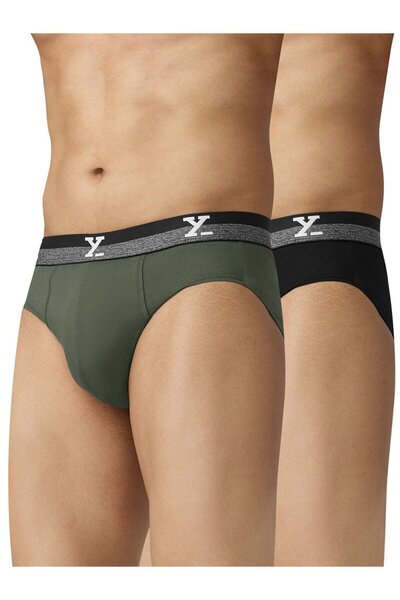 XYXX By Styli Pack of 2 - Men IntelliFresh Cotton Solid Briefs