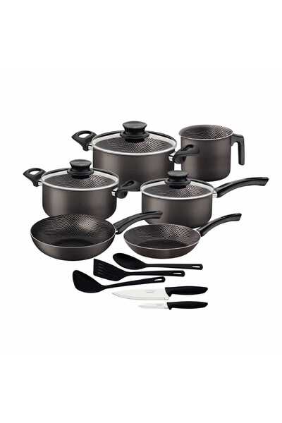 TRAMONTINA طقم أواني طهي من الألومنيوم مكون من 14 قطعة