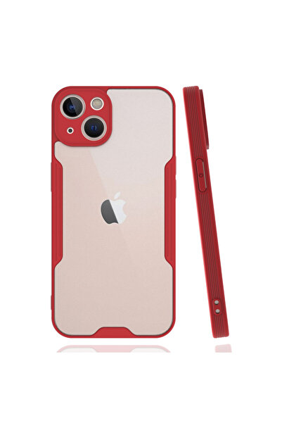 NewFace حافظة آيفون 14 بلس بلاتينيوم سيليكون - أحمر