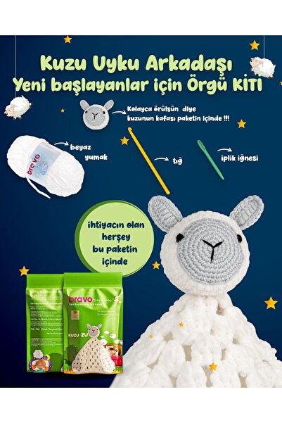 BD fold yarn Easy Kit Kuzu Zu - Örgü Öğrenme Kiti | Yeni Başlayanlar Için Vid...