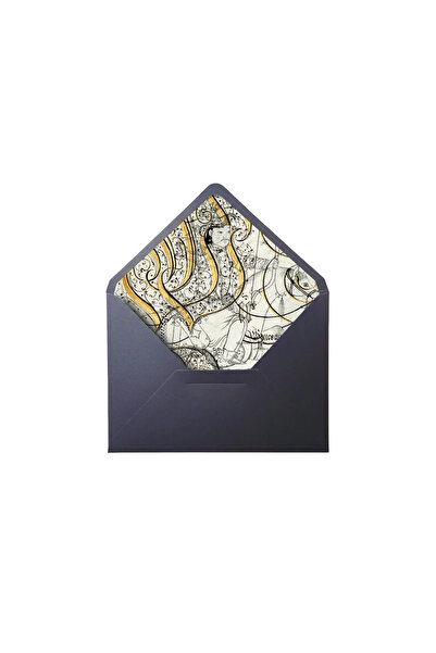 Bazen Defter Atlı Asker Desenli Siyah Zarf