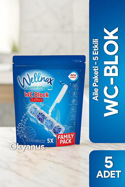 Wellnax breeze refresh ( 5'li Paket ) WC Blok Okyanus – Yoğun Köpük Etkisi, H...