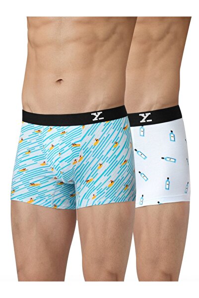 XYXX By Styli Pack of 2 - Men Surf Cotton Printed Trunks