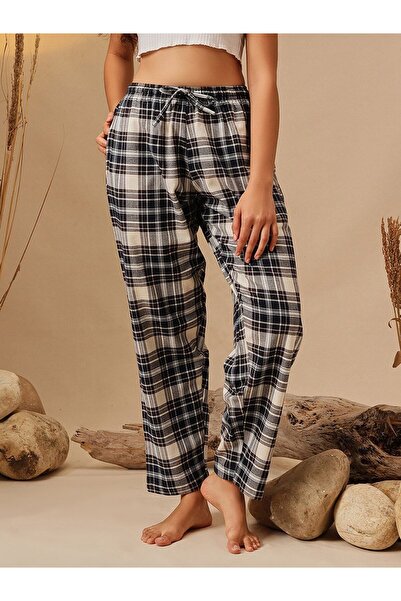 Clovia By Styli Women Black Plaid Checkered Pyjama Bottoms