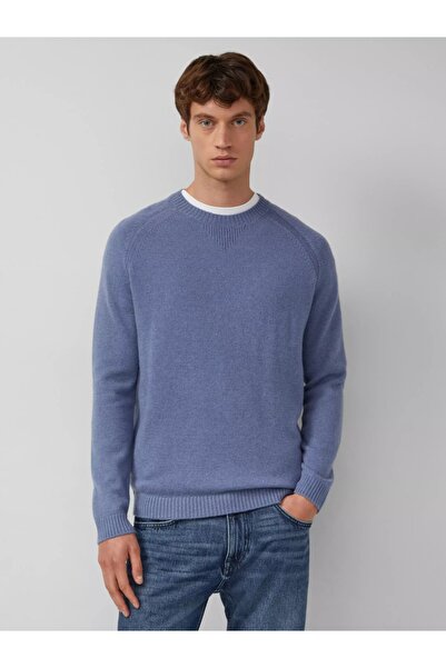 s.Oliver Pulover bărbătesc cu guler rotund, lână, albastru închis