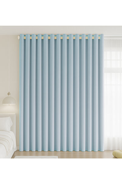 L&Wen Double-Sided Chenille Grommet Top Blackout Curtain, 1Panel, W250 * H270 cm, Fits Windows 1.25–1.65m