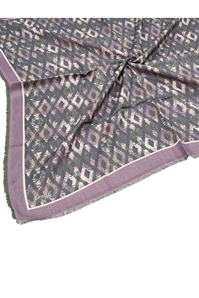 mim eşarp Ebruli Winter Patterned Scarf 95X95 cm