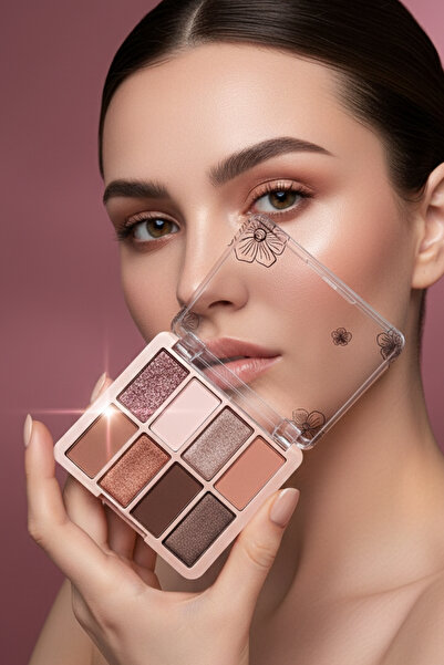 mon angel Renkli Sedefli Mat Göz Farı 8'li Far Paleti Yüksek Pigmentli