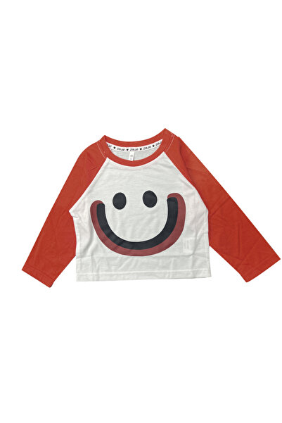 L&Wen Boys Raglan Long Sleeve Sweatshirt Smiley Face Print Pullover Orange 10...