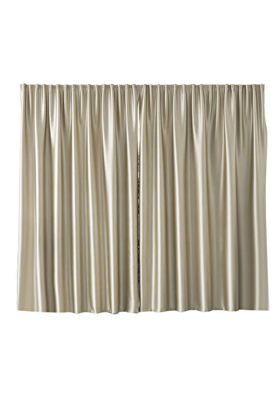 L&Wen Velcro High Blackout Curtains, 1 Panel Without Rods Curtains (Beige 120W x 200H cm)