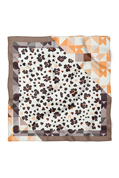 nehir eşarp Geometrik & Çiçekli Desen Fular Bandana 70x70 Cm