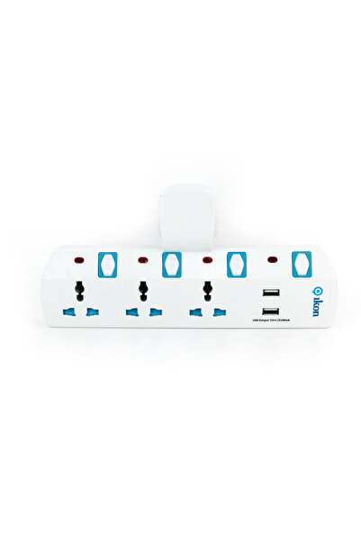 Ikon 4 Way Power Adaptor with 2 USB Port