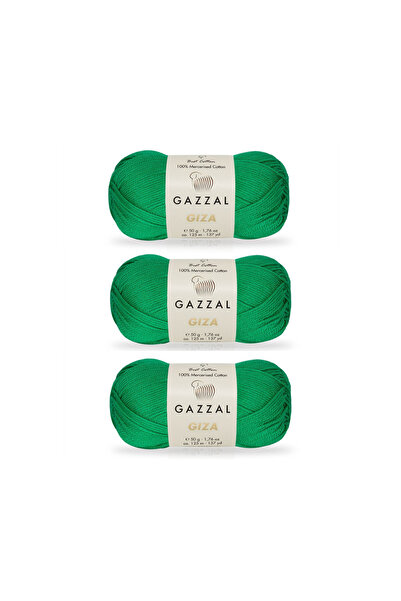 Gazzal Giza 50 Grams. Mercerized Cotton Amigurumi Yarn 3 Pieces 2460